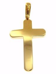 Picture of Rounded Straight Cross Pendant gr 7,8 Yellow solid Gold 18k Unisex Woman Man 