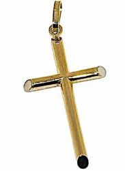 Picture of Simple Straight Cross Pendant gr 1,8 Yellow Gold 18k Hollow Tube Unisex Woman Man 