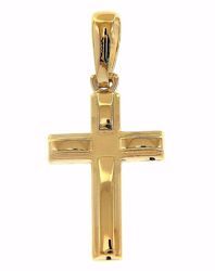 Immagine di Croce moderna stilizzata Ciondolo Pendente gr 1,6 Oro giallo 18kt a Canna vuota Unisex Donna Uomo 