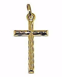 Picture of Decorated Straight Cross Pendant gr 0,8 Yellow Gold 18k Hollow Tube Unisex Woman Man 