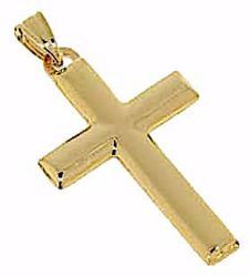 Picture of Convex Straight Cross Pendant gr 1,6 Yellow Gold 18k Hollow Tube Unisex Woman Man 