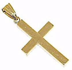 Picture of Simple Straight Cross Pendant gr 1,3 Yellow Gold 18k Hollow Tube Unisex Woman Man 