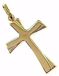 Picture of Modern style relief Cross Pendant gr 1,15 Yellow Gold 18k Hollow Tube Unisex Woman Man 