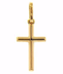 Picture of Chiseled Straight Cross Pendant gr 0,5 Yellow Gold 18k Hollow Tube Unisex Woman Man 