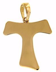 Immagine di Croce Tau di San Francesco Ciondolo Pendente gr 1,5 Oro giallo 18kt a Canna vuota Unisex Donna Uomo 