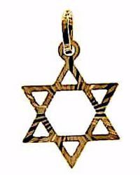 Picture of 6-pointed perforated Star of David Shield Pendant gr 1,15 Yellow Gold 18k Unisex Woman Man 