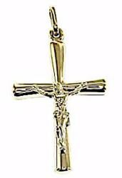 Picture of Rounded Cross with Body of Christ Pendant gr 0,75 Yellow Gold 9k Unisex Woman Man 