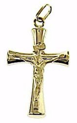 Picture of Rounded Cross with Body of Christ and INRI Pendant gr 0,85 Yellow Gold 9k Unisex Woman Man 