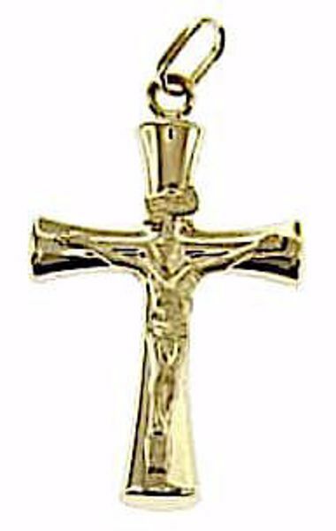 Immagine di Croce stondata con corpo di Cristo INRI Ciondolo Pendente gr 0,85 Oro giallo 9kt Unisex Donna Uomo 