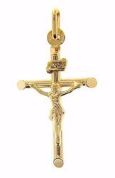 Immagine di Croce con corpo di Cristo e INRI scalpello Ciondolo Pendente gr 1 Oro giallo 9kt Unisex Donna Uomo 