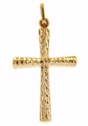 Immagine di Croce svasata diamantata Ciondolo Pendente gr 0,55 Oro giallo 9kt Unisex Donna Uomo 