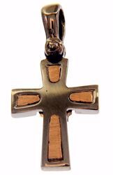 Immagine di Croce svasata con inserti Ciondolo Pendente Moda gr 2,1 Oro nero 18kt Unisex Donna Uomo 