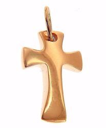 Picture of Large Convex Cross Pendant gr 2,2 Rose solid Gold 18k Unisex Woman Man 