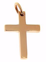 Picture of Smooth Straight Cross Pendant gr 2,7 Rose solid Gold 18k Unisex Woman Man 