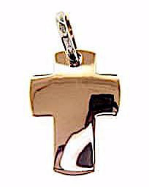 Picture of Smooth Straight Cross Pendant gr 2,2 Rose solid Gold 18k Unisex Woman Man 