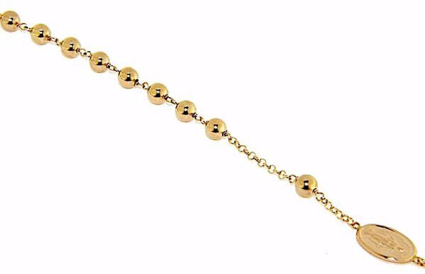 Immagine di Bracciale Rosario donna Medaglia Miracolosa gr 7 oro rosa 18k