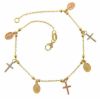 Picture of Rosary Bracelet gr 3 tricolor gold 18k, 4 medals 3 Crosses