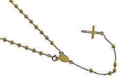 Imagen de Collar Rosario Cuello Redondo con Medalla Nuestra Señora Milagrosa y Cruz gr 5,5 Oro amarillo 18kt con Esferas lisas para Mujer 
