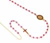 Picture of Rosary Necklace gr 4,7 real yellow gold 18k, red zircons