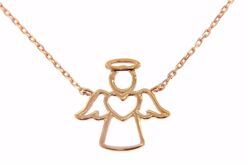Picture of Crew-neck Necklace with Stylized Angel with Heart gr 2,3 Rose Gold 18k for Woman and Children (Boys and Girls)