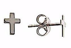 Picture of Fashion Lobe Earrings with smooth Cross gr 0,9 White Gold 18k Unisex for Woman and Man 