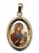 Picture of Madonna with Child Gold plated Silver and Porcelain diamond-cut oval Pendant mm 19x24 (0,75x0,95 inch) Unisex Woman Man