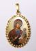 Imagen de Virgen con Niño Medalla colgante oval de corona mm 24x30 (0,94x1,18 inch) Plata con baño de oro y Porcelana para Mujer
