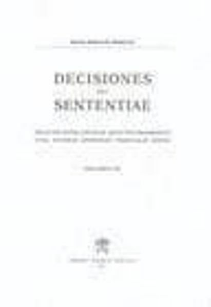 Picture of Decisiones Seu Sententiae Anno 1941 Vol. 33 Rotae Romanae Tribunal