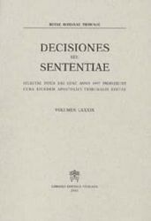 Immagine di Decisiones Seu Sententiae Anno 1997 Vol. 89 Rotae Romanae Tribunal