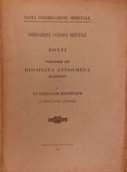 Immagine di Disciplina antiochena (Maroniti) Pontificia Commissio ad Redigendum Codicem Iuris Canonici Orientalis