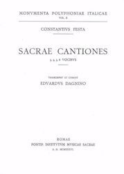 Imagen de Sacrae cantiones 3, 4, 5, 6 vocibus Costanzo Festa Edoardo Dagnino