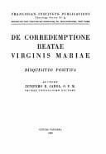 Picture of De Corredemptione Beatae Virginis Mariae Juniper B. Carol