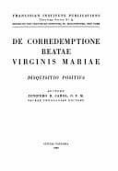 Imagen de De Corredemptione Beatae Virginis Mariae Juniper B. Carol
