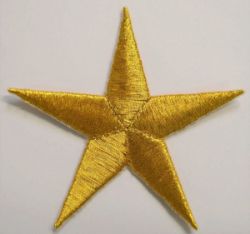 Imagen de Aplicación Bordada Chorus Estrella grande cm 7 - Oro y Plata 