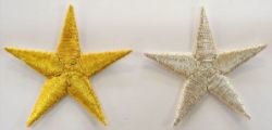 Picture of Embroidered Star Applique 2 inch in Satin fabric by Chorus - - Gold & Silver
