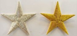 Picture of Embroidered Star Applique 1,6 inch in Satin fabric by Chorus - - Gold & Silver