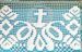 Picture of Bobbin Lace small Cross Embroidery H. cm 21 (8,3 inch) pure Cotton White for Altar Tablecloth and Liturgical Vestments