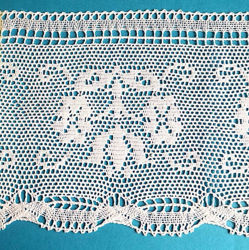 Picture of Bobbin Lace Floral Embroidery H. cm 16 (6,3) pure Cotton White for Altar Tablecloth and Liturgical Vestments