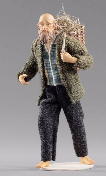 Immagine di Pastore con fieno Presepe Hannah Alpin 12 cm tirolese legno e stoffa