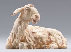 Picture of Sheep lying cm 12 (4,7 inch) Hannah Alpin dressed Nativity Scene in Val Gardena wood