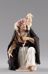 Immagine di Pastore inginocchiato con agnello cm 12 (4,7 inch) Presepe vestito Hannah Orient statua in legno Val Gardena abiti in tessuto