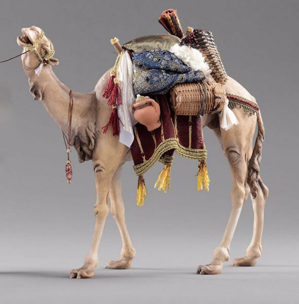 Imagen de Camello con silla cm 14 (5,5 inch) Pesebre vestido Hannah Alpin en madera Val Gardena