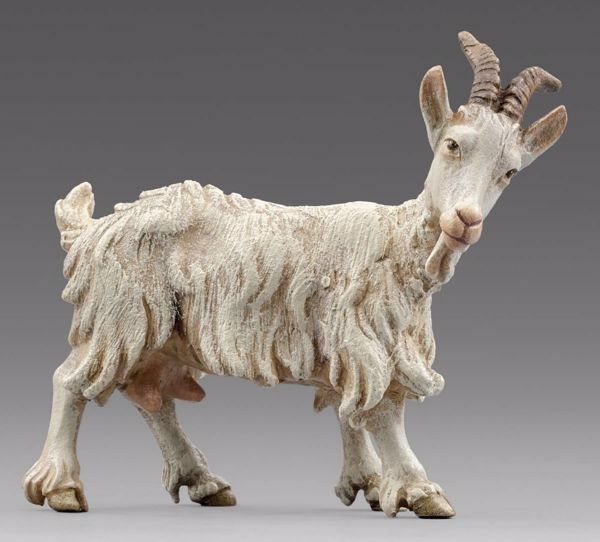 Picture of Goat looking rightward cm 14 (5,5 inch) Hannah Alpin dressed Nativity Scene in Val Gardena wood