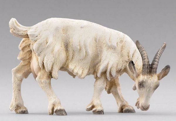 Picture of Goat eating Hannah Alpin Nativity 14 cm (5,5 inch) rustic wood & fabric