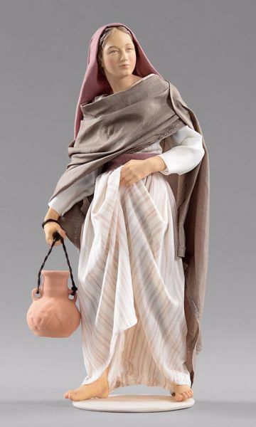 Immagine di Donna con brocca Presepe Hannah Orient 55 cm orientale grande legno e tessuto