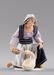 Picture of Kneeling Girl with goose cm 40 (15,7 inch) Hannah Alpin dressed nativity scene Val Gardena wood statue fabric dresses
