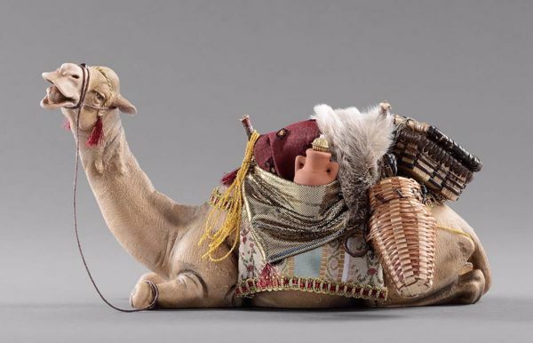 Picture of Camel lying  cm 40 (15,7 inch) Hannah Alpin dressed Nativity Scene in Val Gardena wood
