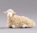 Picture of Sheep with wool lying cm 40 (15,7 inch) Hannah Alpin dressed Nativity Scene in Val Gardena wood