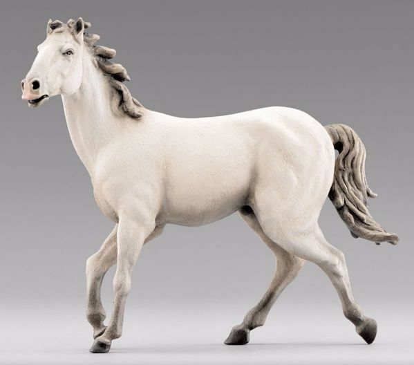 Immagine di Cavallo bianco che corre Presepe Hannah Orient 40 cm legno e tessuto