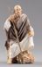 Imagen de Pastor anciano sentado cm 14 (5,5 inch) Pesebre vestido Hannah Orient estatua en madera Val Gardena con trajes de tela